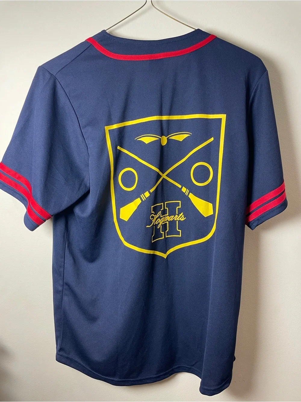 Harry Potter Hogwarts Atlanta Braves Baseball Jersey Adult M Navy Quidditch